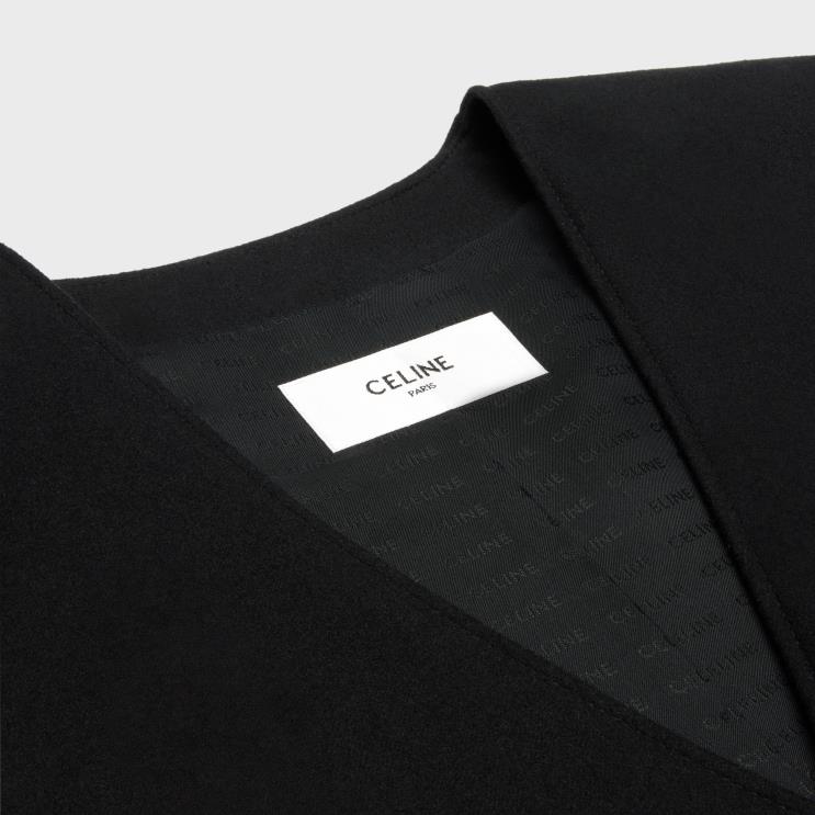 CELINE Black Chasseur Jacket in Cashmere Flannel R0ZNN629