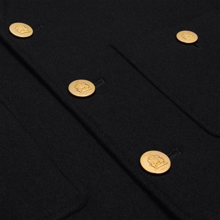 CELINE Black Chasseur Jacket in Cashmere Flannel R0ZNN629