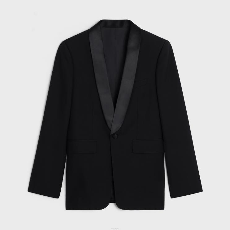 CELINE Black Classic Tux Jacket in Mohair & Silk R0ZNN721