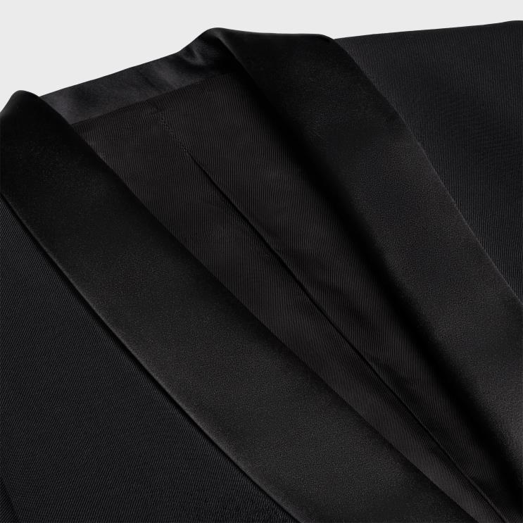 CELINE Black Classic Tux Jacket in Mohair & Silk R0ZNN721