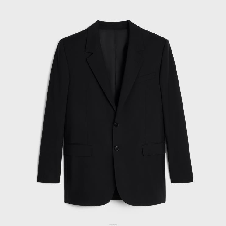 CELINE Black Jude Jacket in Wool Fabric R0ZNN712