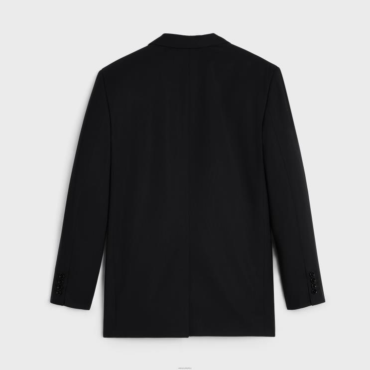 CELINE Black Jude Jacket in Wool Fabric R0ZNN712