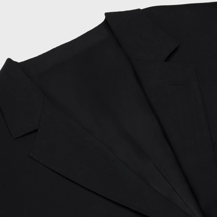 CELINE Black Jude Jacket in Wool Fabric R0ZNN712