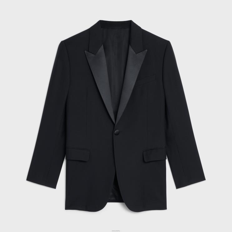 CELINE Black Jude Tux Jacket in Wool Gabardine R0ZNN711