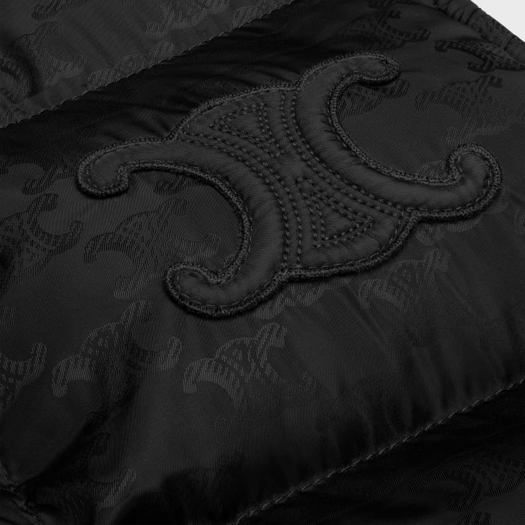 CELINE Black Quilted Blouson Jacket in Monogram Nylon R0ZNN668