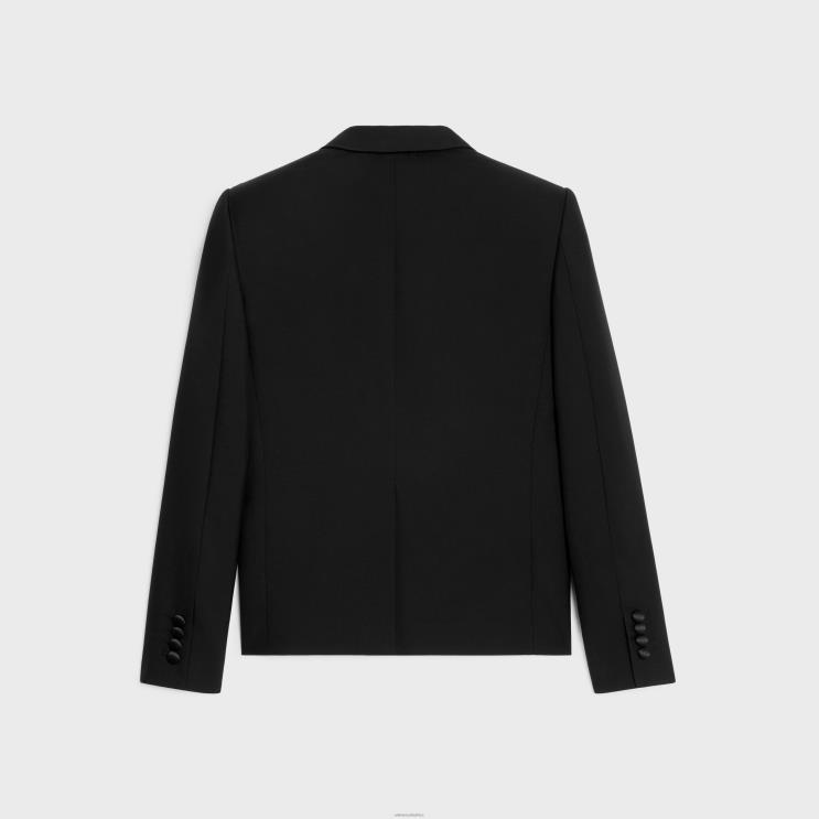 CELINE Black Short Tux Jacket in Mohair & Silk R0ZNN724