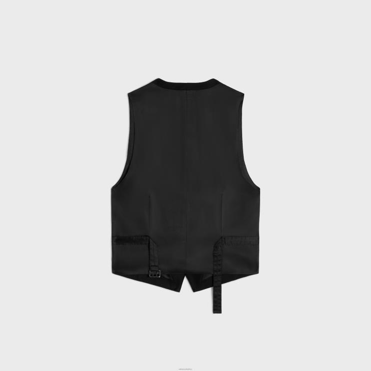 CELINE Black Waistcoat in Cashmere Flannel R0ZNN727