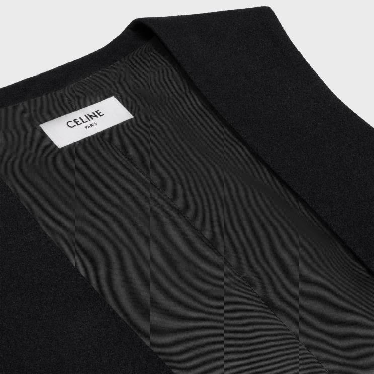 CELINE Black Waistcoat in Cashmere Flannel R0ZNN727