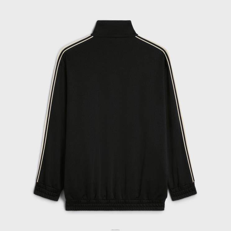 CELINE Black/White Tracksuit Jacket in Double Face Jersey R0ZNN595