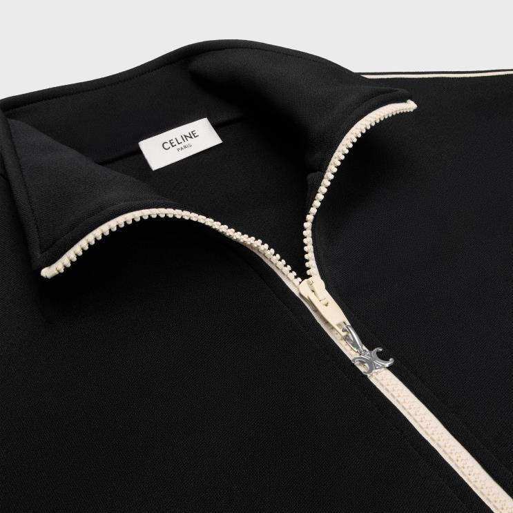 CELINE Black/White Tracksuit Jacket in Double Face Jersey R0ZNN595
