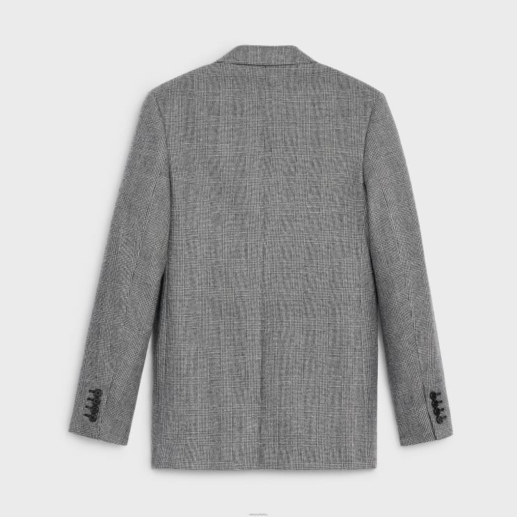 CELINE Craie/Noir Tomboy Jacket in Flannel R0ZNN719