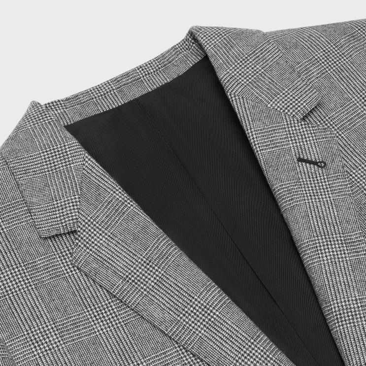 CELINE Craie/Noir Tomboy Jacket in Flannel R0ZNN719