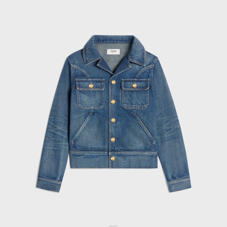 CELINE Dark Union Wash Trucker Jacket in Denim R0ZNN630