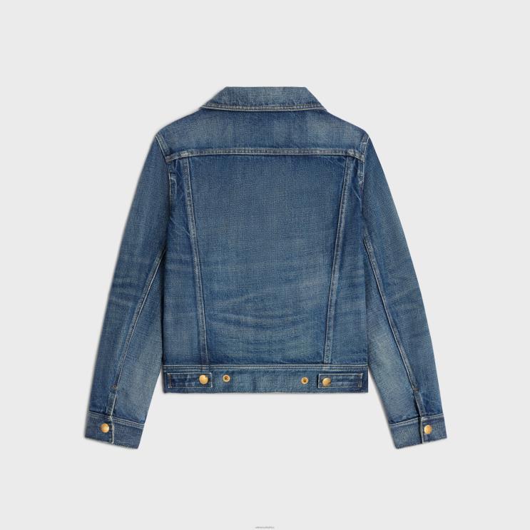 CELINE Dark Union Wash Trucker Jacket in Denim R0ZNN630