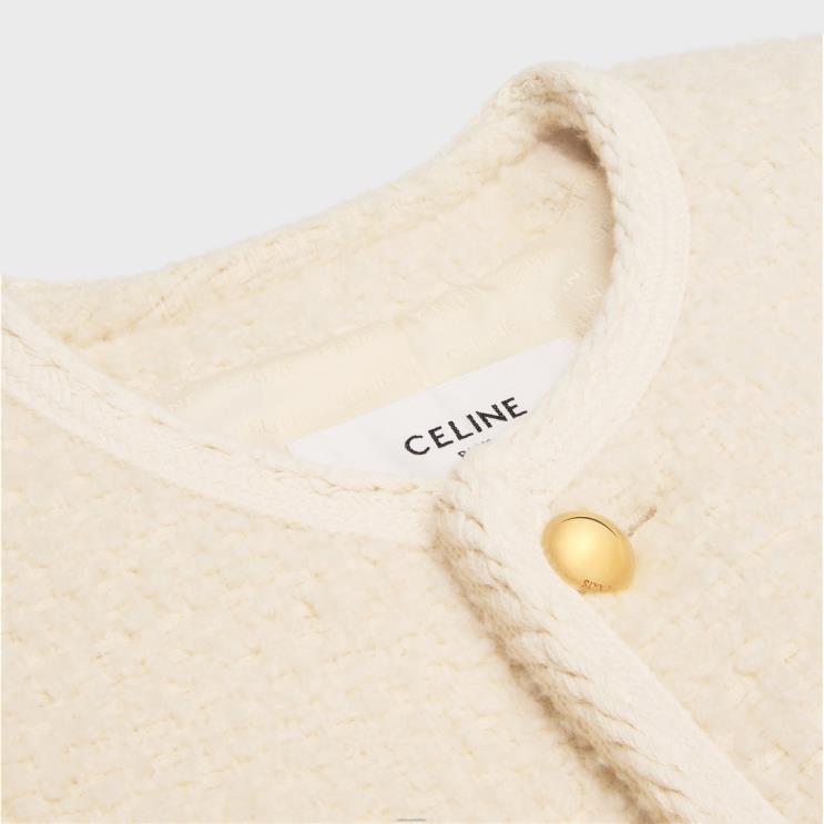 CELINE Ivoire Chelsea Jacket in Cashmere Bouclette Natte R0ZNN555