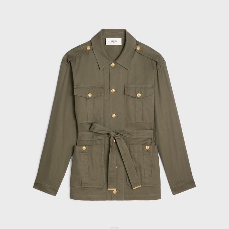 CELINE Kaki "Saharienne" Jacket in Lightweight Twill R0ZNN700