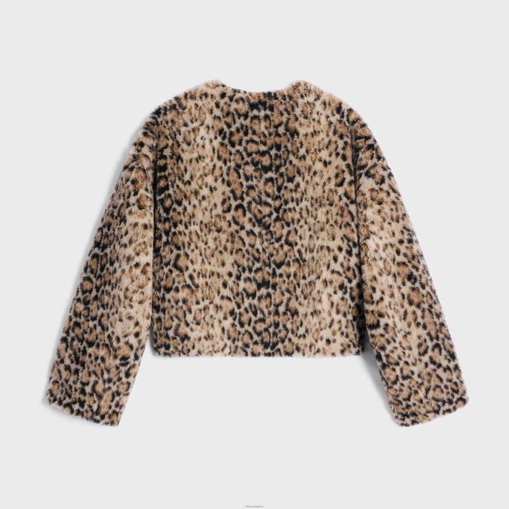CELINE Leopard Cardigan Jacket in Furry Wool R0ZNN619