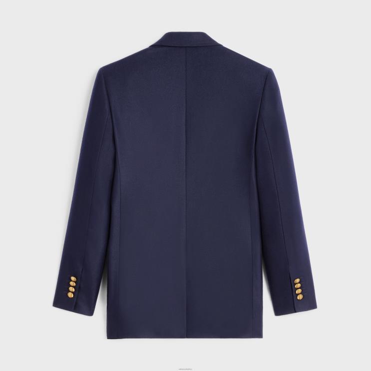 CELINE Navy Classic Jacket in Cashmere Flannel R0ZNN718