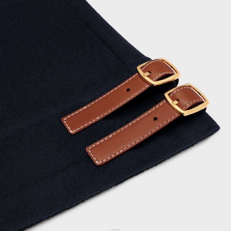 CELINE Navy Jacket With Hood in Double Face Cashmere R0ZNN746