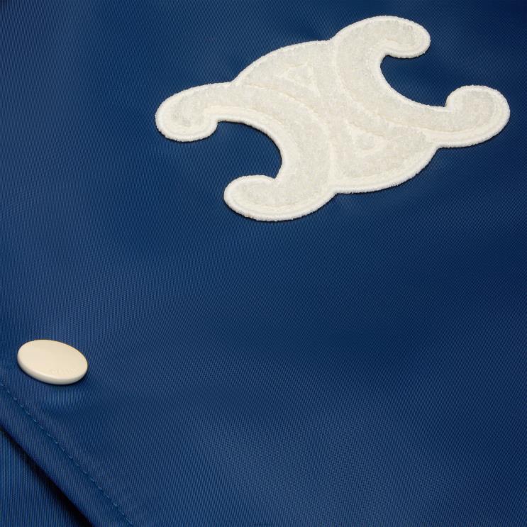 CELINE Navy Paris Hooded Teddy Jacket in Nylon R0ZNN667