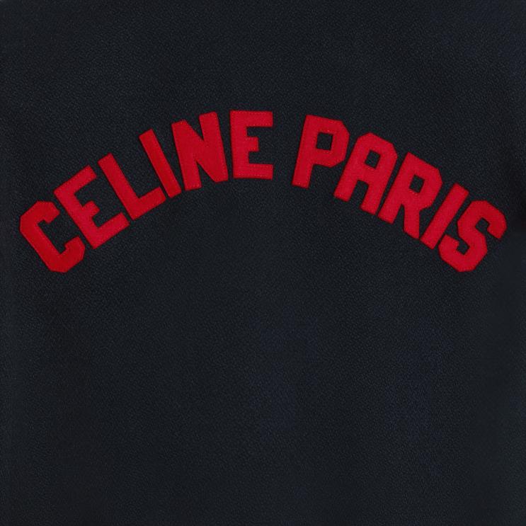 CELINE Navy Paris Teddy Jacket in Textured Wool R0ZNN664
