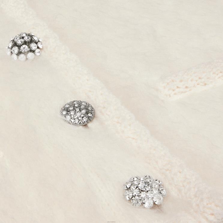 CELINE Off White Cardigan Jacket in Brushed Mohair R0ZNN766