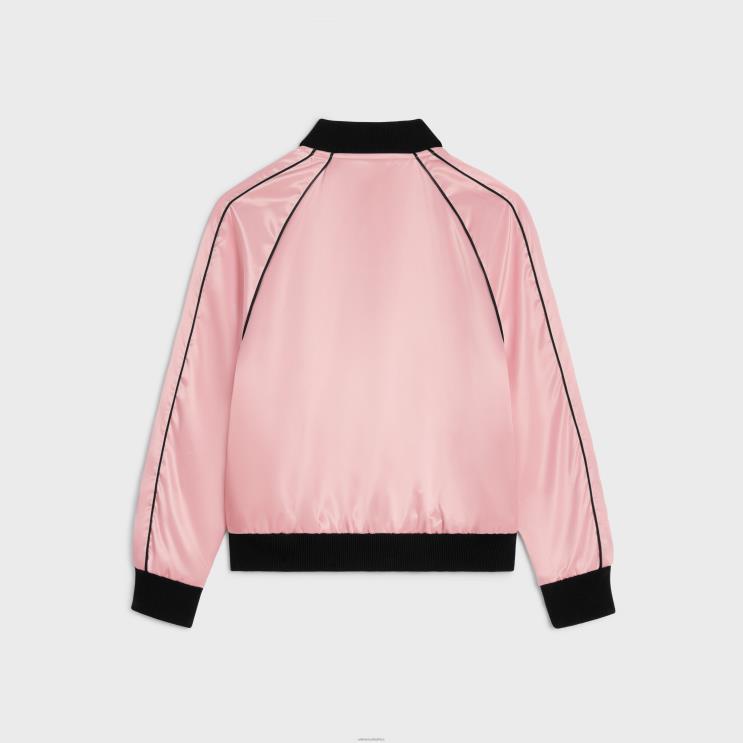 CELINE Pink Teddy Jacket in Satin-Finish Nylon R0ZNN594