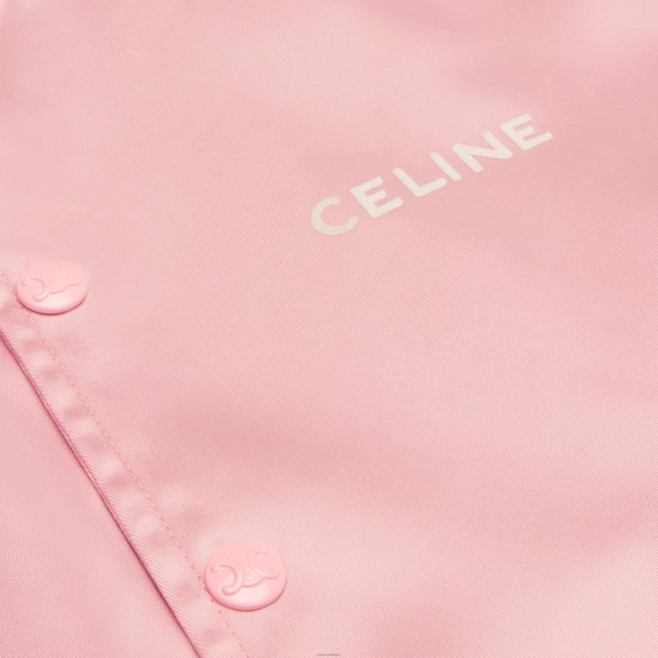 CELINE Pink Teddy Jacket in Satin-Finish Nylon R0ZNN594