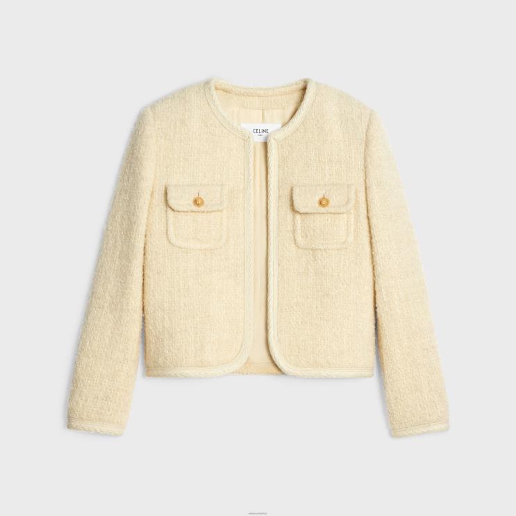 CELINE Vanilla Chelsea Jacket in Light Tweed R0ZNN691