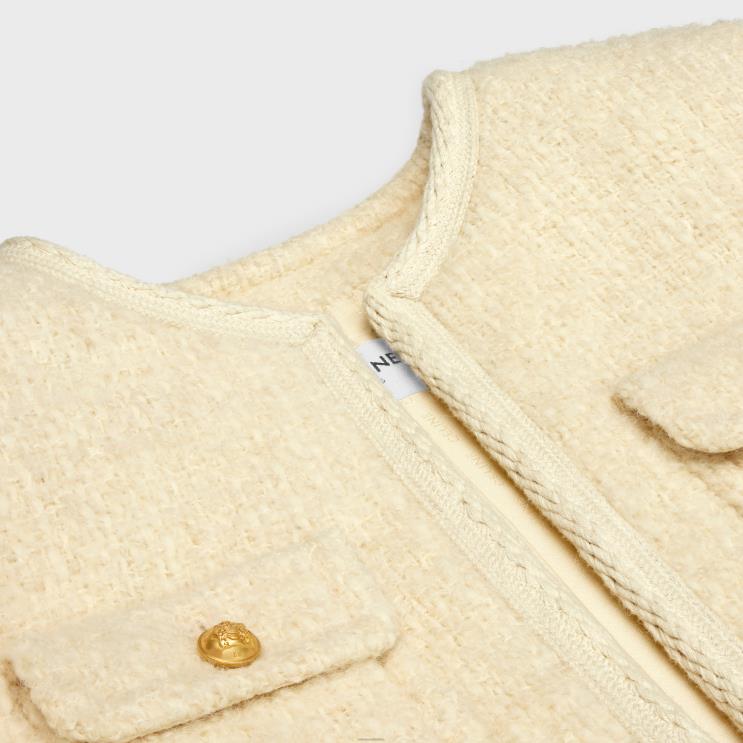 CELINE Vanilla Chelsea Jacket in Light Tweed R0ZNN691