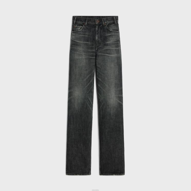 CELINE Black Ice Rinse Kitty Jeans in Wash Denim R0ZNN646