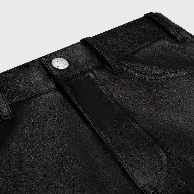 CELINE Black Marco Jeans in Soft Lambskin R0ZNN643