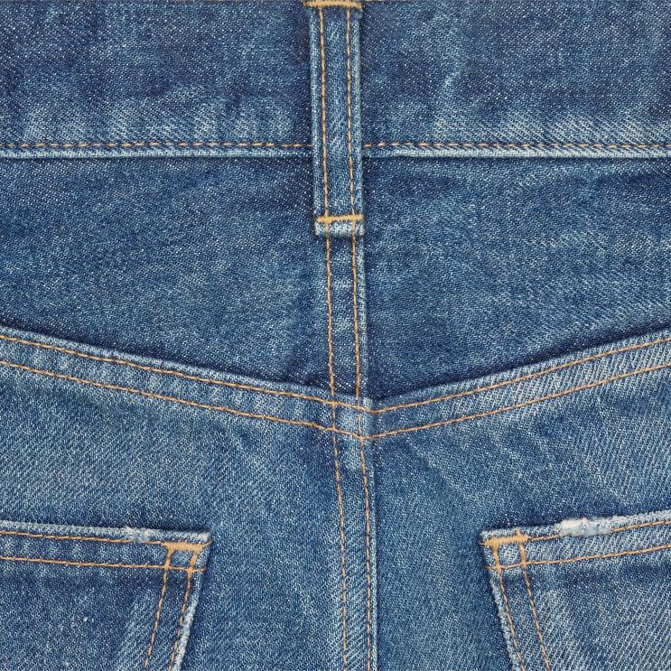 CELINE Dark Union Wash Flared Jeans in Denim Twill R0ZNN864