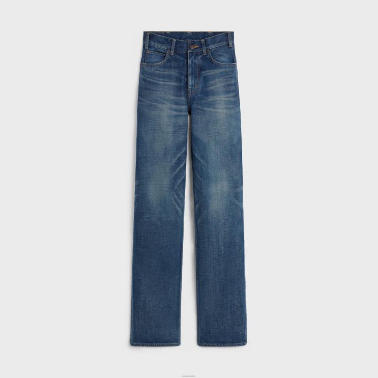 CELINE Dark Union Wash Kitty Jeans in Denim R0ZNN647