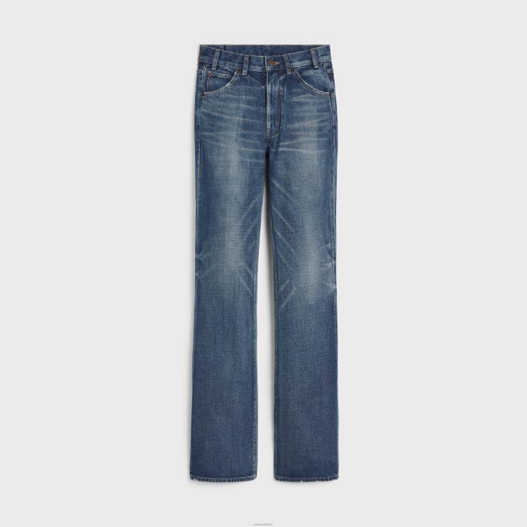 CELINE Dark Union Wash Serge Flare Jeans in Denim R0ZNN863