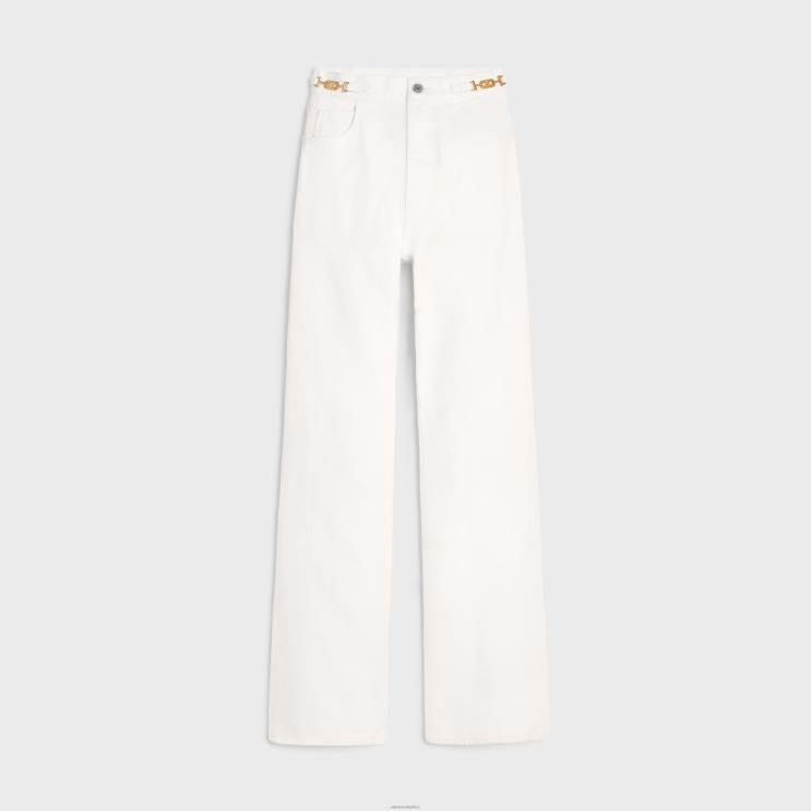 CELINE Optic White Wash Jane Flared Jeans in Denim R0ZNN856