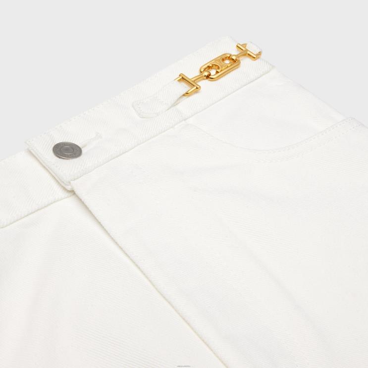 CELINE Optic White Wash Jane Flared Jeans in Denim R0ZNN856