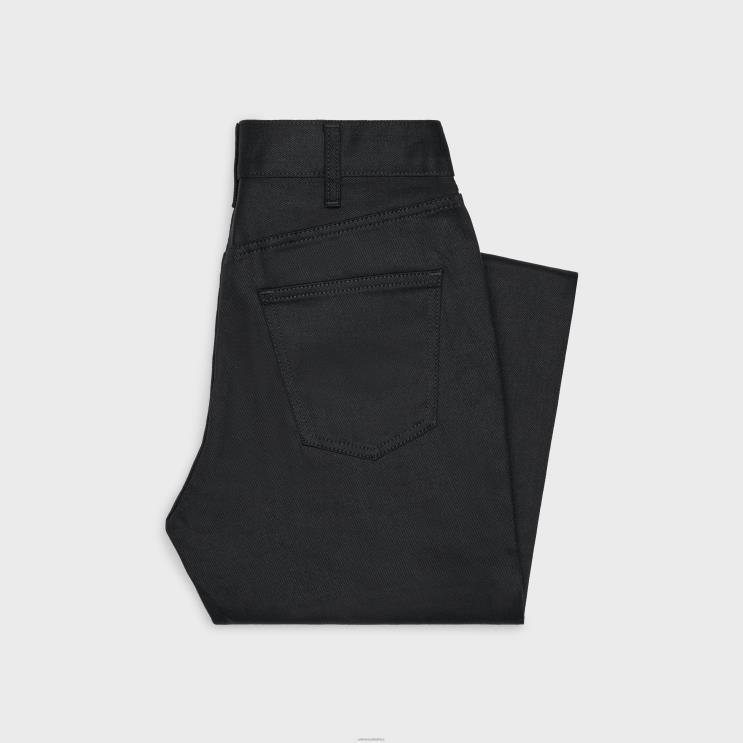 CELINE Pure Black Tess Jeans in Wash Denim R0ZNN865