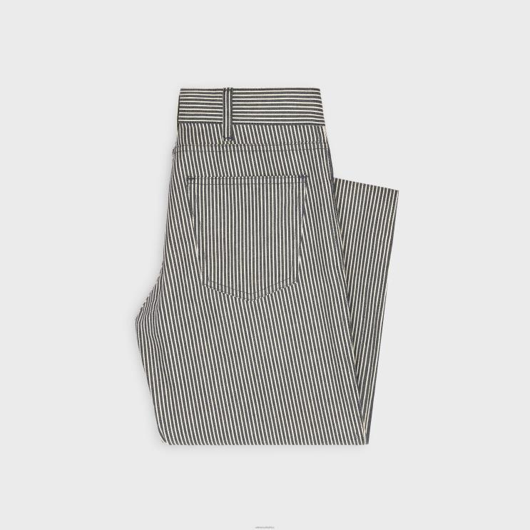 CELINE Rinsed Jane Flared Jeans in Hickory Stripes R0ZNN854