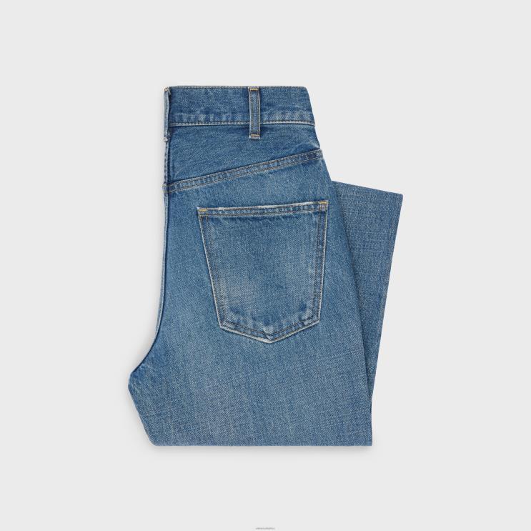 CELINE Union Wash Dylan Flared Jeans With Signature in Denim R0ZNN862