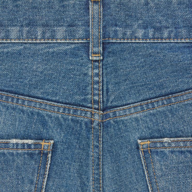 CELINE Union Wash Dylan Flared Jeans With Signature in Denim R0ZNN862