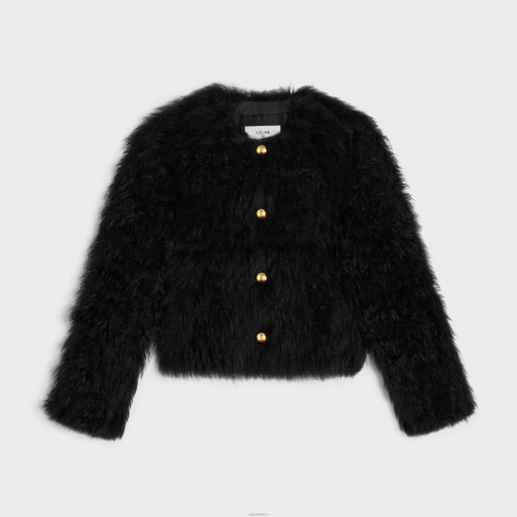 CELINE Black Embroidered Cardigan in Goat Cashmere R0ZNN620