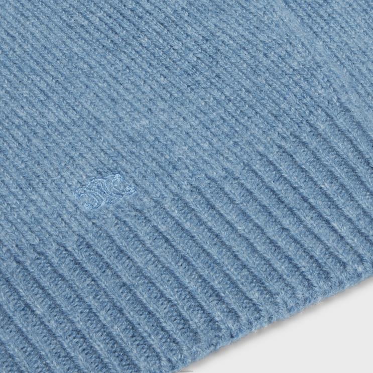 CELINE Blue Turtleneck Sweater in Seamless Cashmere R0ZNN752