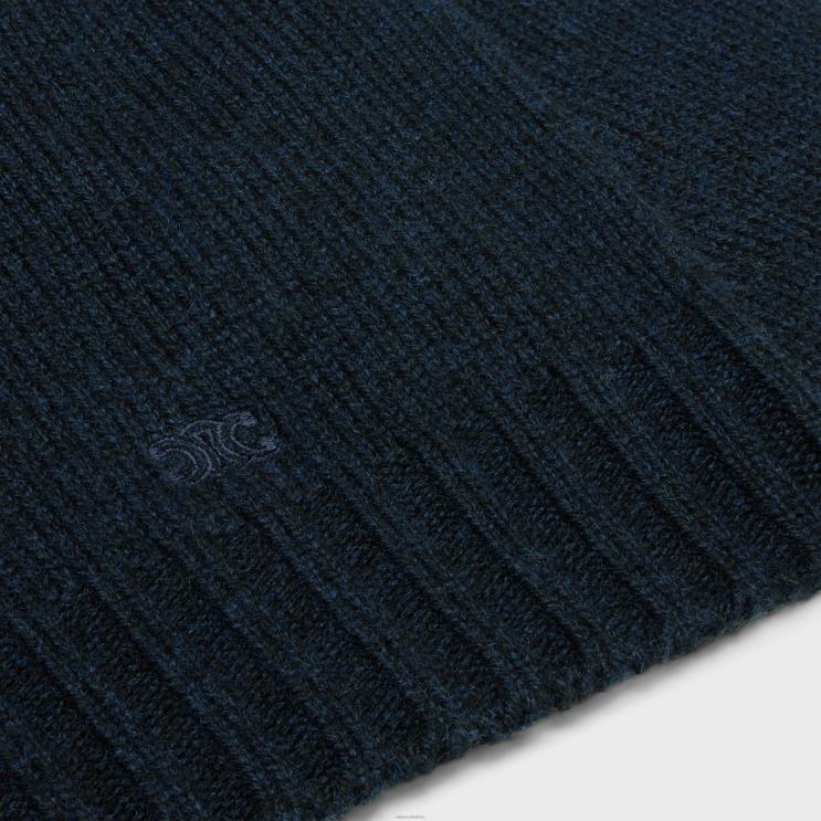CELINE Navy Crew Neck Sweater in Seamless Cashmere R0ZNN602