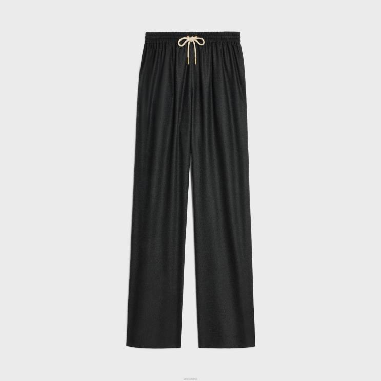 CELINE Anthracite Straight Jogging Pants in Cashmere Flannel R0ZNN679