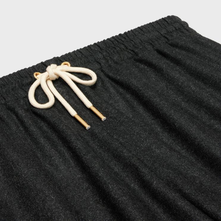 CELINE Anthracite Straight Jogging Pants in Cashmere Flannel R0ZNN679