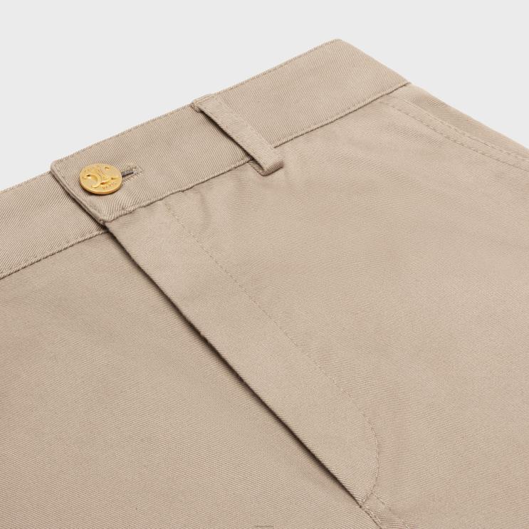 CELINE Beige Taillat Pants in Cotton Gabardine R0ZNN875