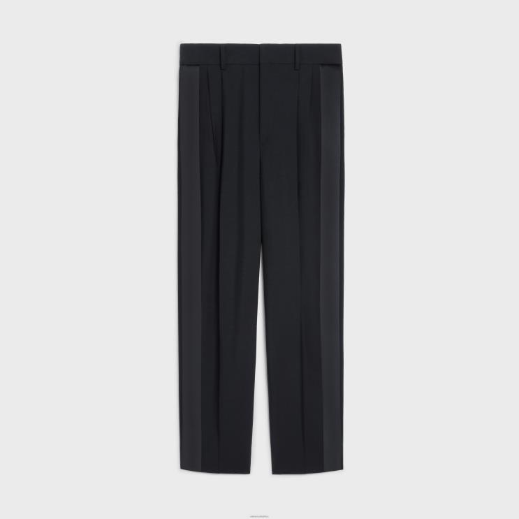 CELINE Black Jude Tux Pants in Wool & Mohair R0ZNN649