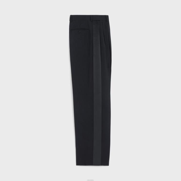 CELINE Black Jude Tux Pants in Wool & Mohair R0ZNN649