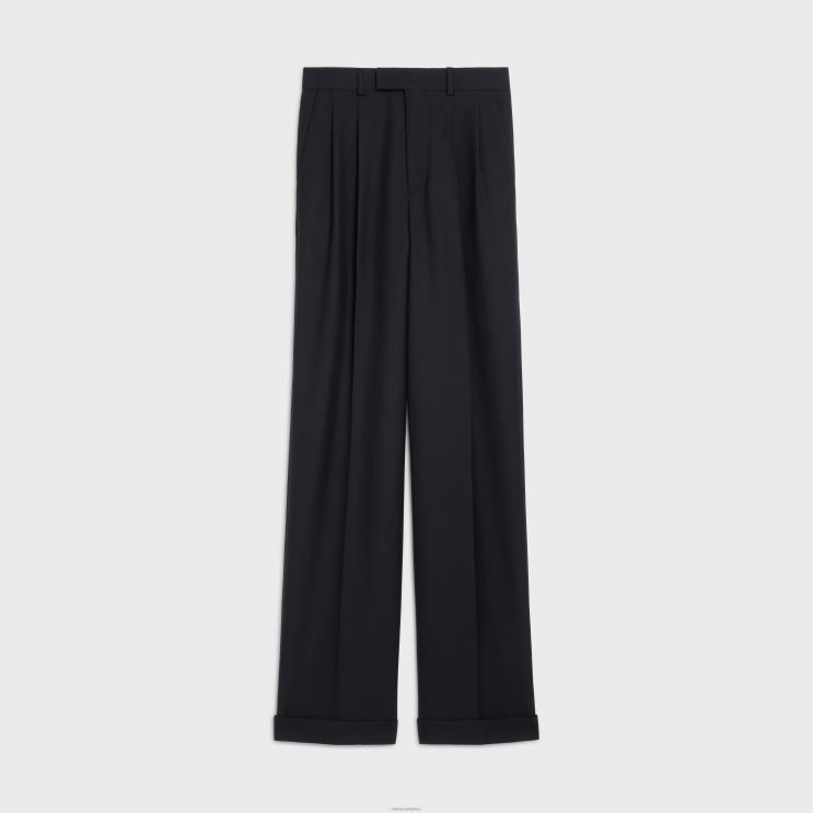 CELINE Black Margaret Pants in Wool Gabardine R0ZNN874